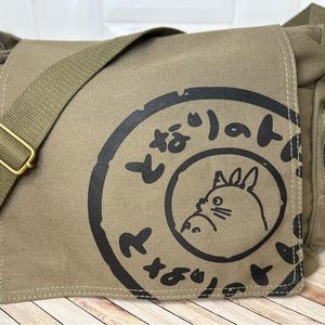 My Neighbor Totoro Army Green Crossbody Messenger Tote Bag Purse Studio Ghibli
